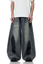 Graffiti Ripped Lantern Jeans