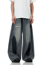 Graffiti Ripped Lantern Jeans