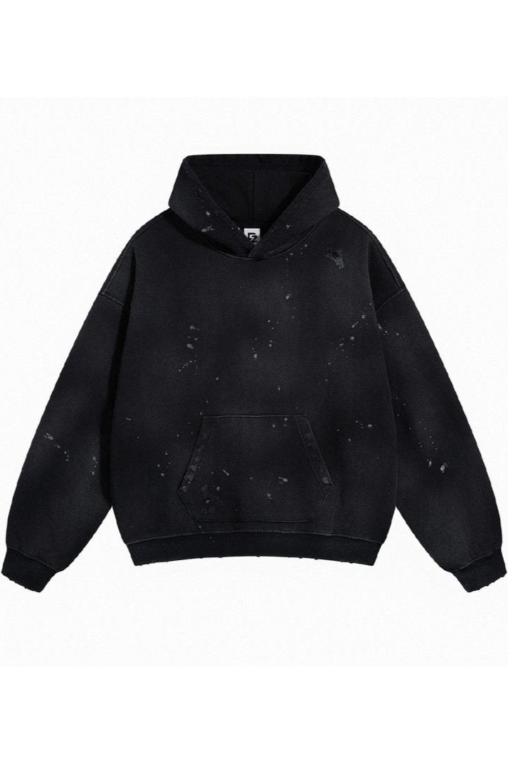 Distressed Paint-Splatter Hoodie