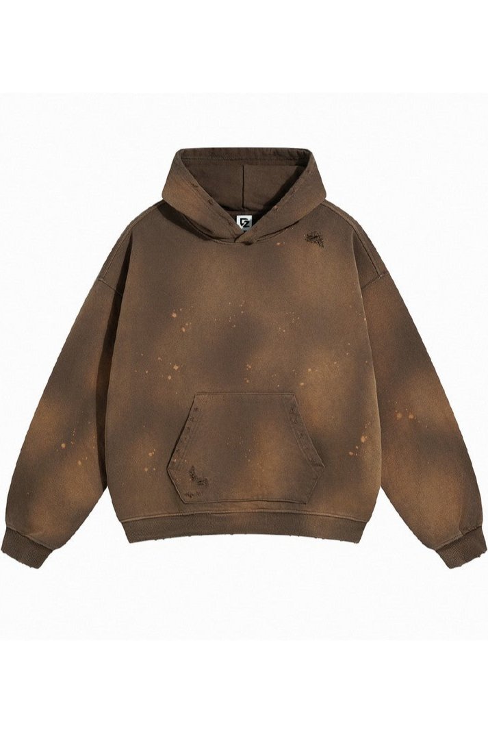 Distressed Paint-Splatter Hoodie
