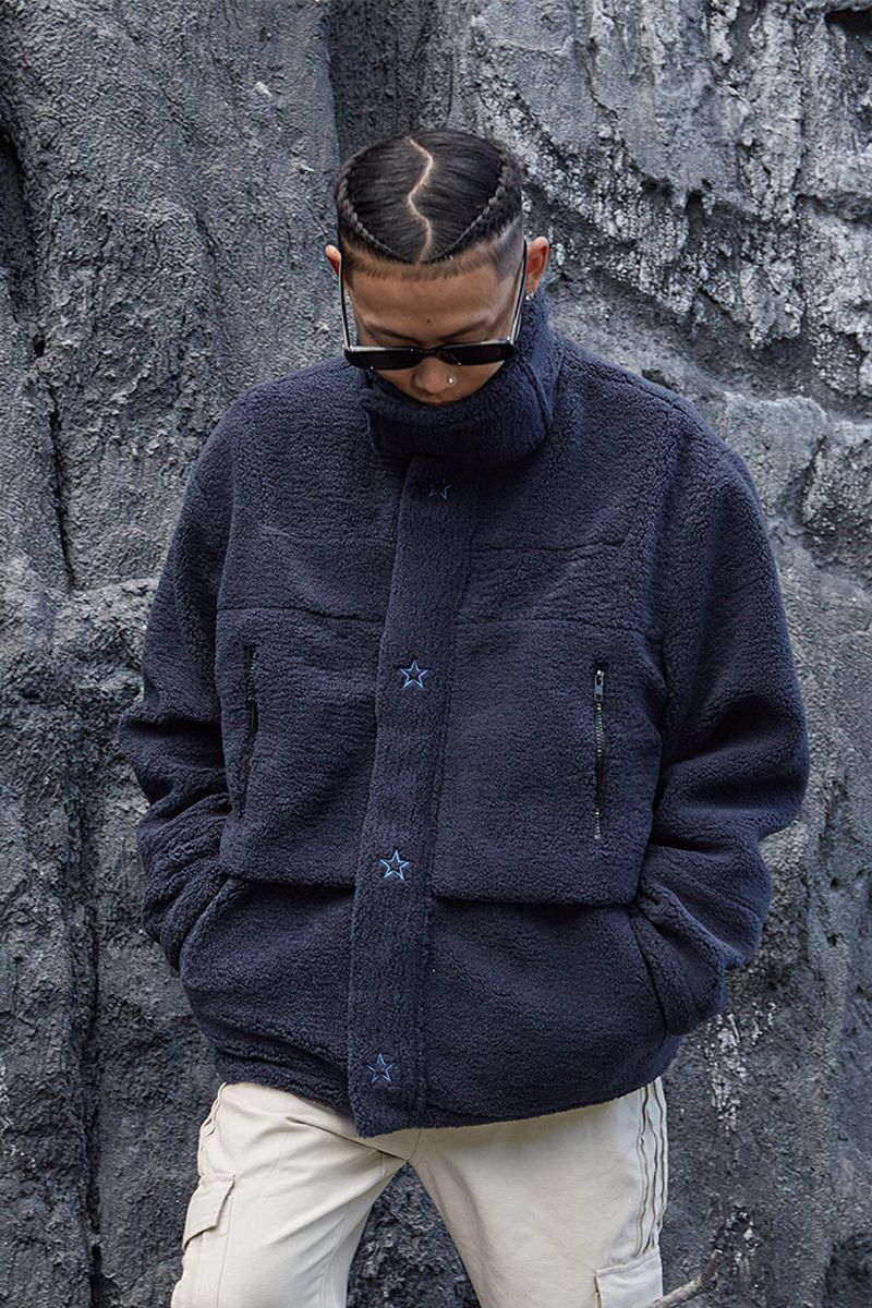STEEPC Embroidered Logo Sherpa Jacket