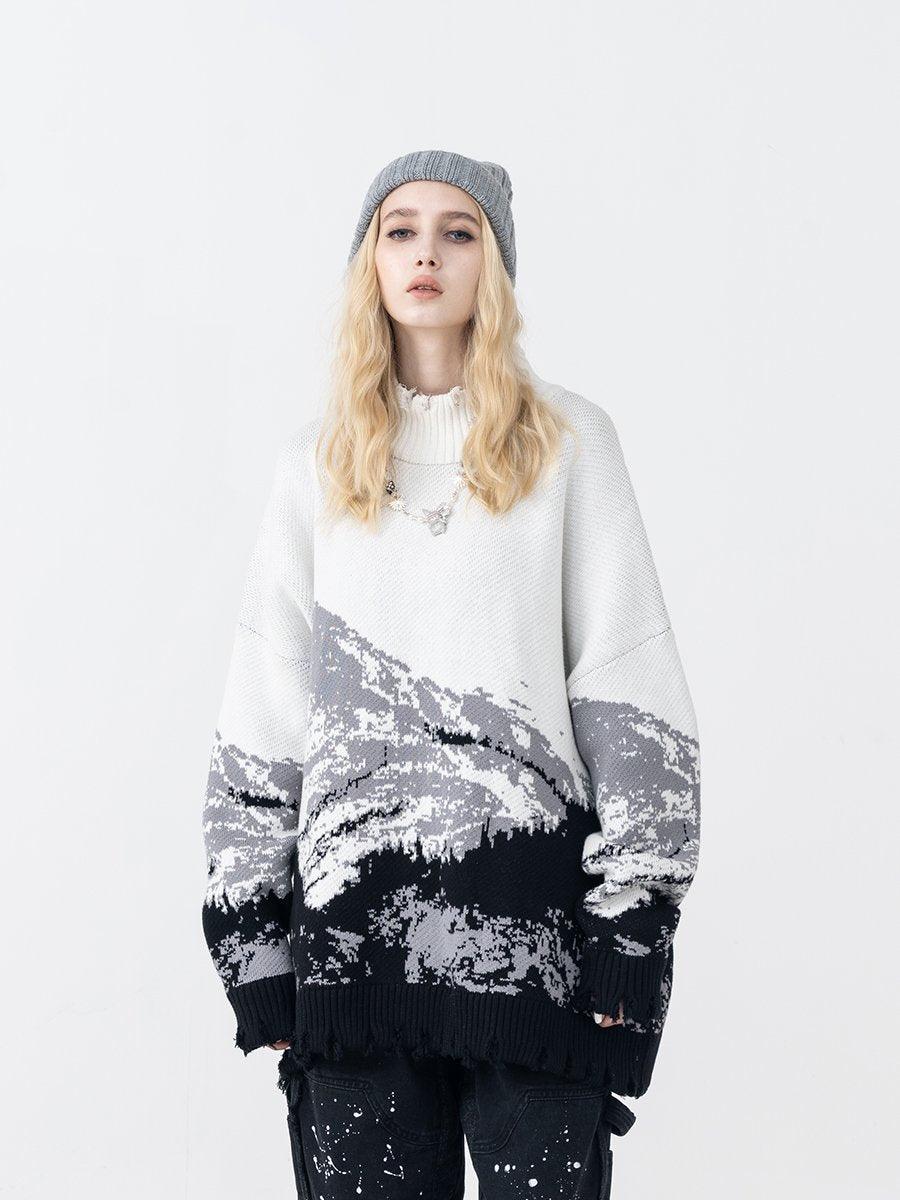 H/C Mountain Negative Knit Turtleneck - UK Only