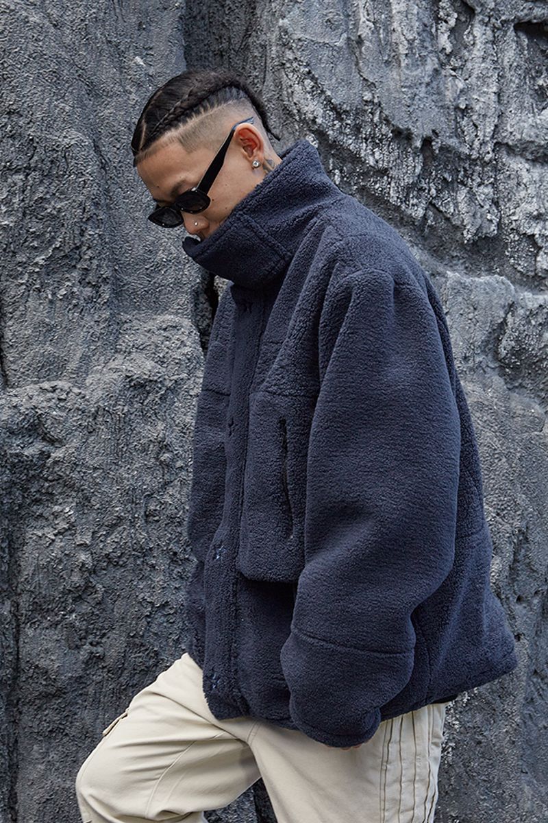 STEEPC Embroidered Logo Sherpa Jacket