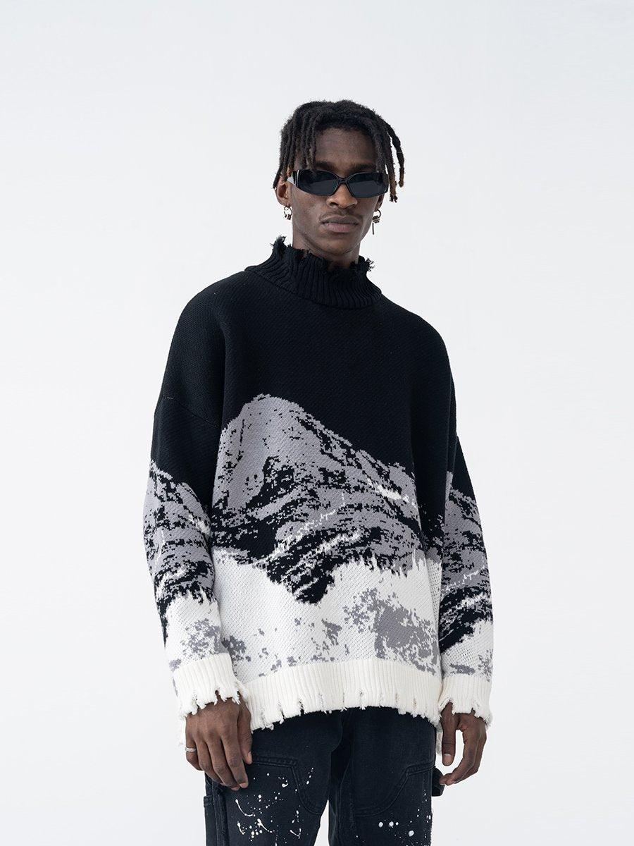 H/C Mountain Negative Knit Turtleneck - UK Only