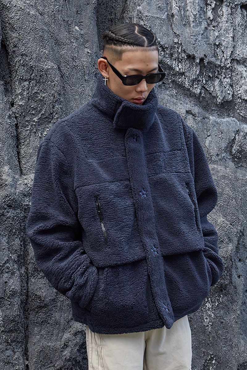 STEEPC Embroidered Logo Sherpa Jacket