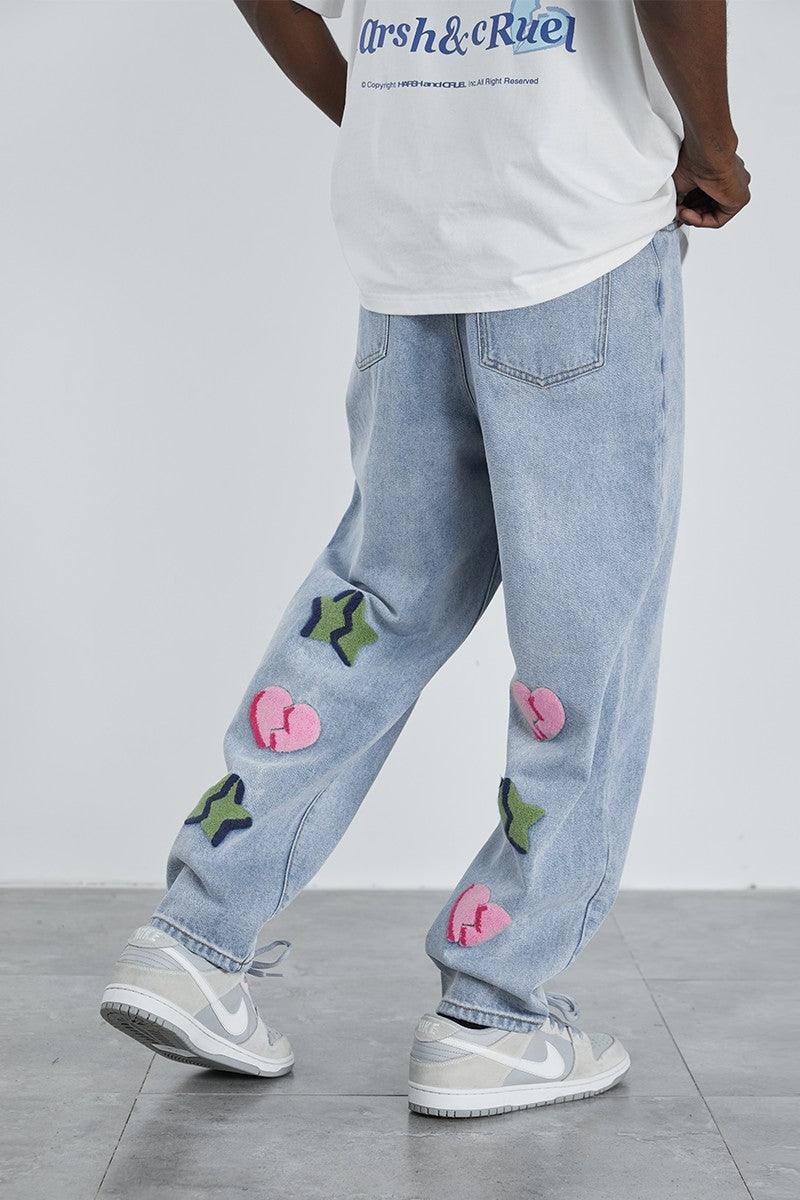 H/C Embroidered Logo Broken Heart Jeans - UK Only