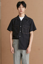 Mix7 Black Drawn Cuban Shirt