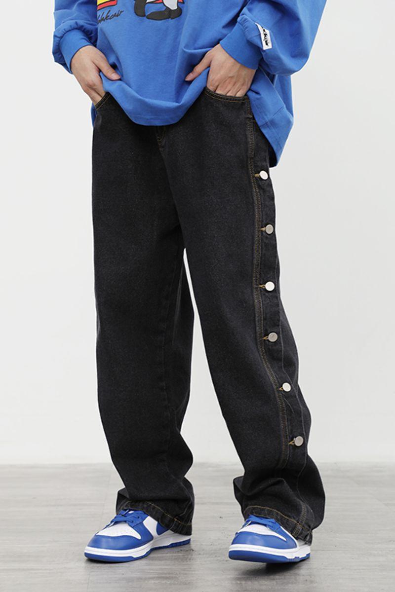 CZ Washed Button Jeans