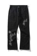 CZ Lace Embroidered Ghosts Flared Trousers