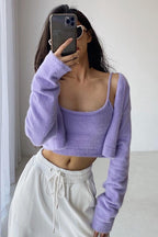 CZ Two-Piece Mohair Cardigan