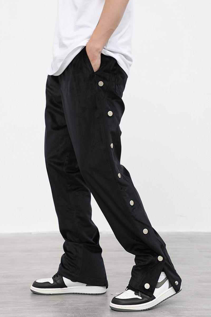 CZ Suede Buttons Straight Trousers