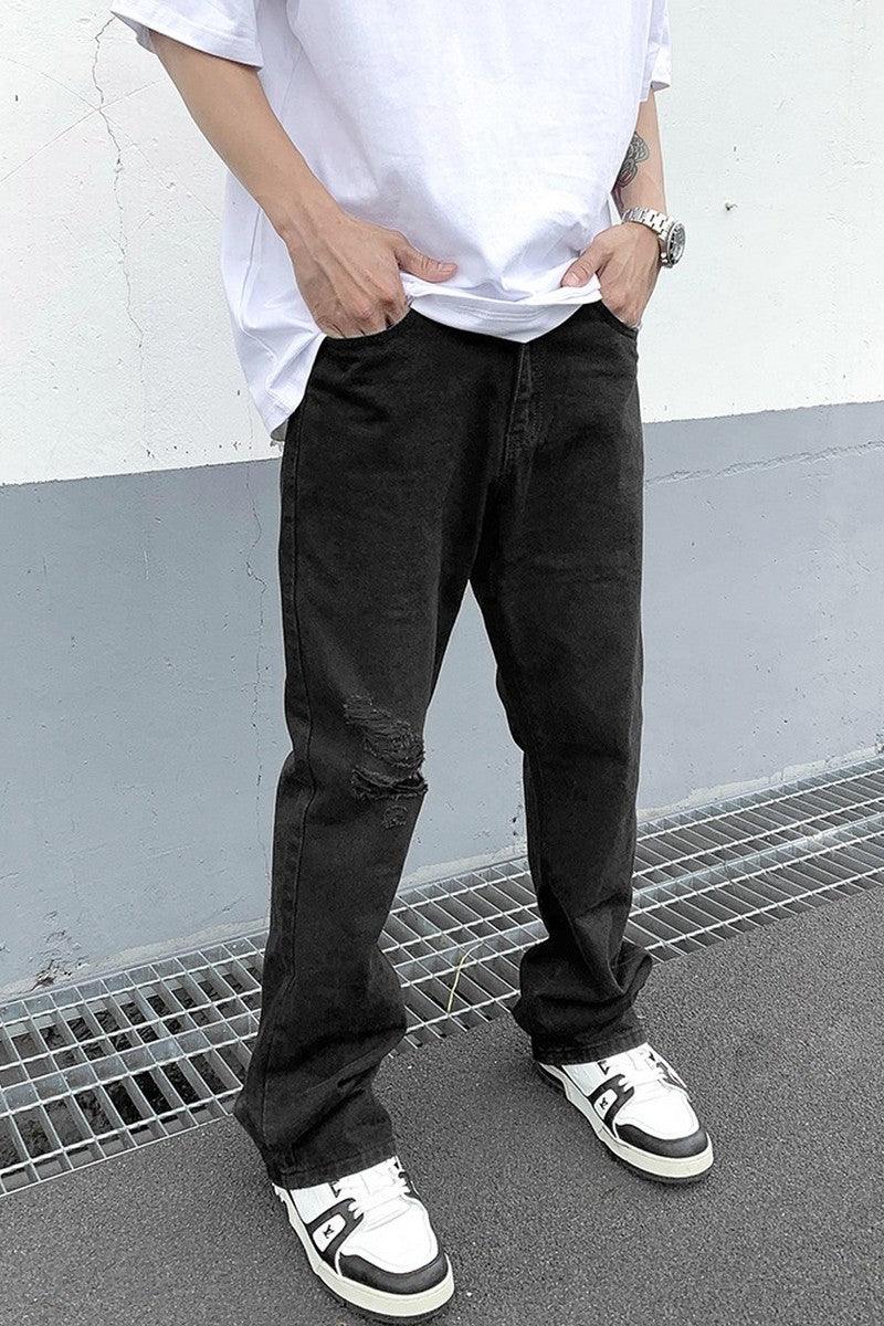 CZ Distressed Washed Flared Jeans