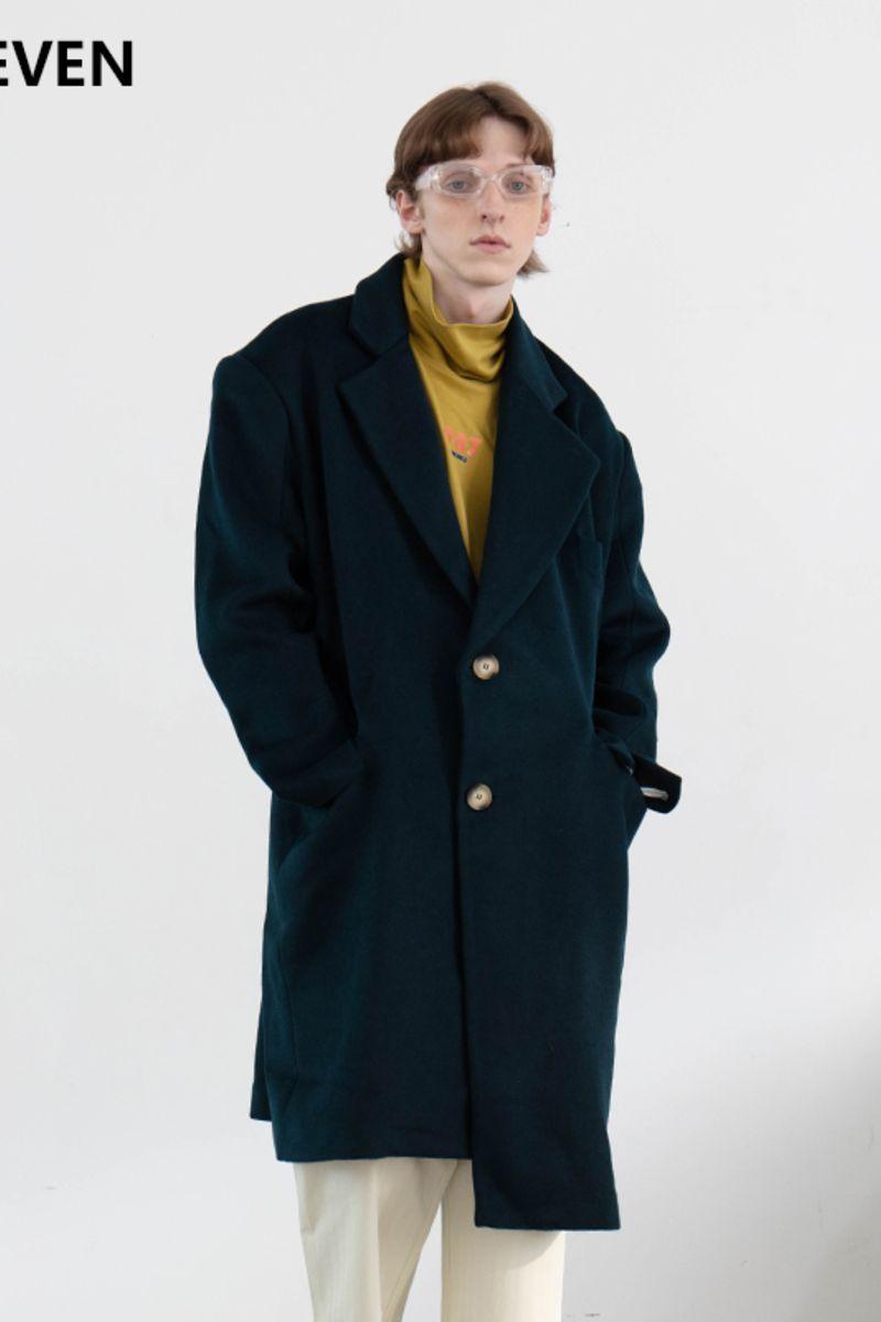 Mix7 Asymmetrical Woolen Coat