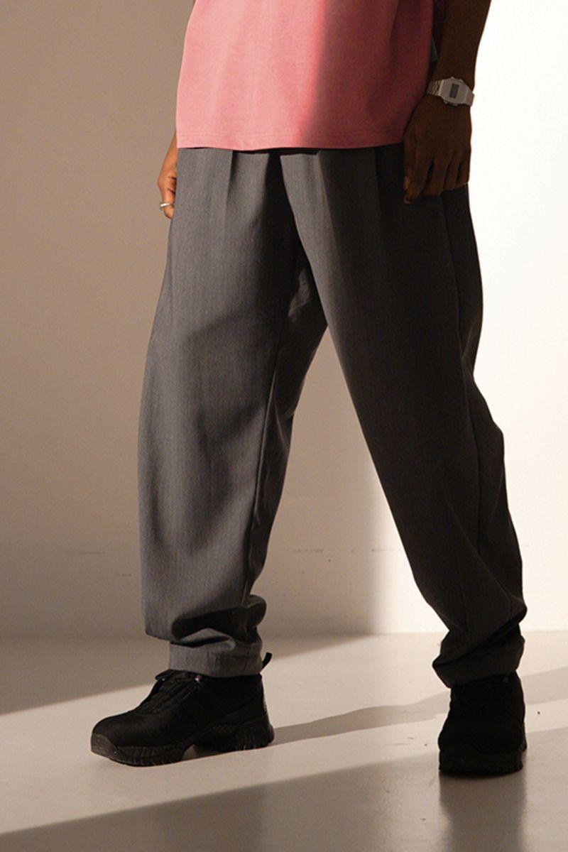 Empty Reference Gray Suit Straight Trousers