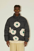 Empty Reference White Flowers Print Down Jacket