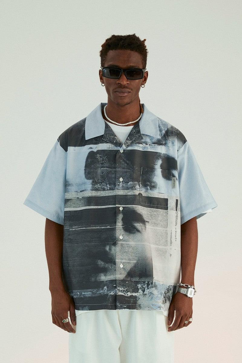 Empty Reference Youth Portrait Print Cuban Shirt