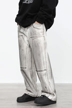 CZ Washed Ink Stained Loose Jeans