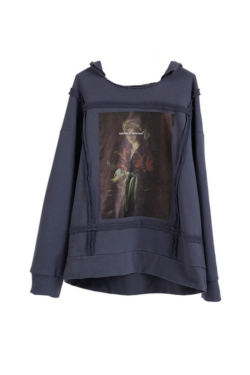 Center of Rotation Distressed Painting Sweater