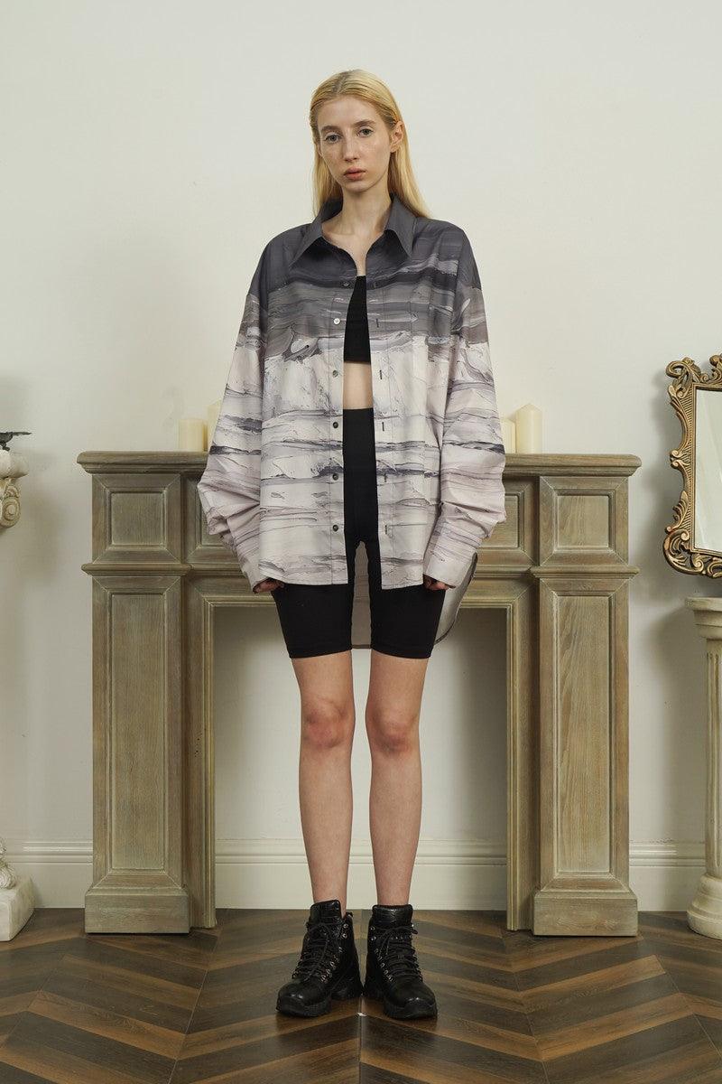 Empty Reference Beach Oil Painting Long Sleeve Shirt