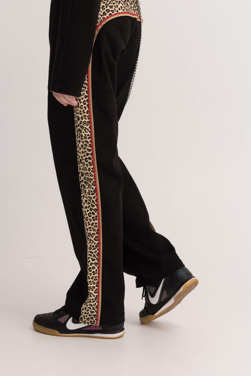 Empty Reference Leopard Pattern Straight Trousers