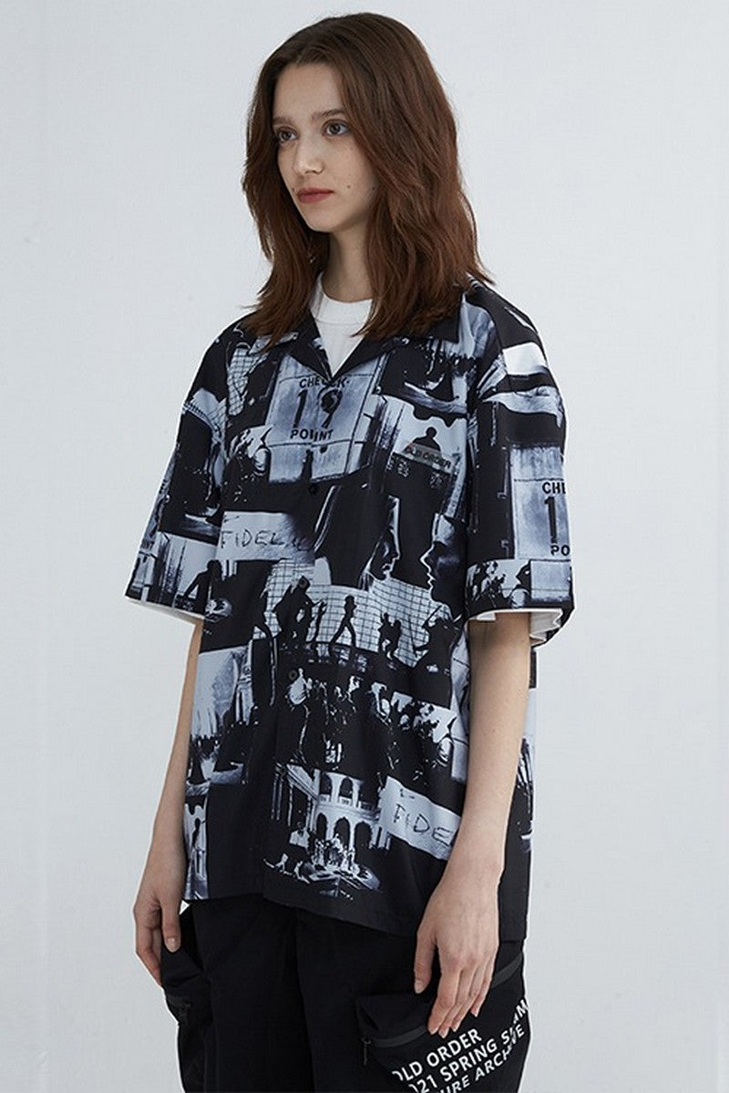 Old Order Movie Print Cuban Shirt
