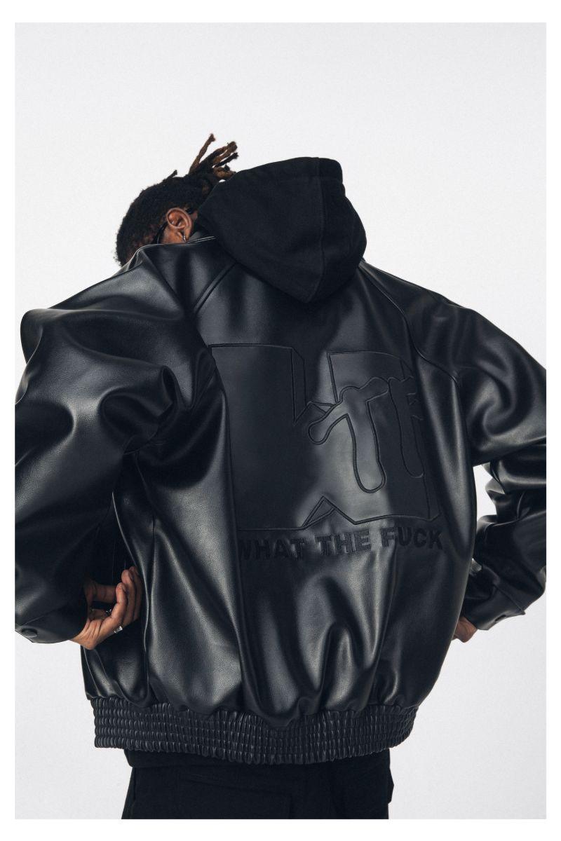 Antidote WTF Logo PU Leather Jacket