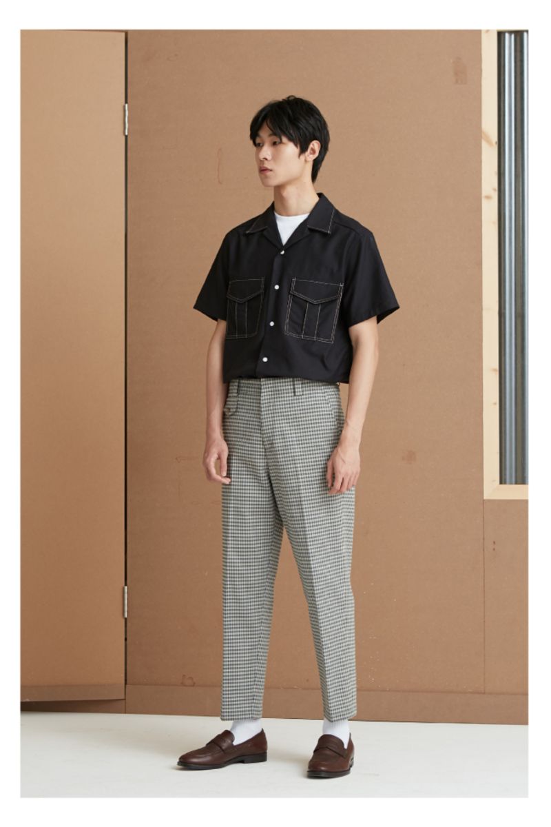 Mix7 Houndstooth Plaid Trousers - UK Only