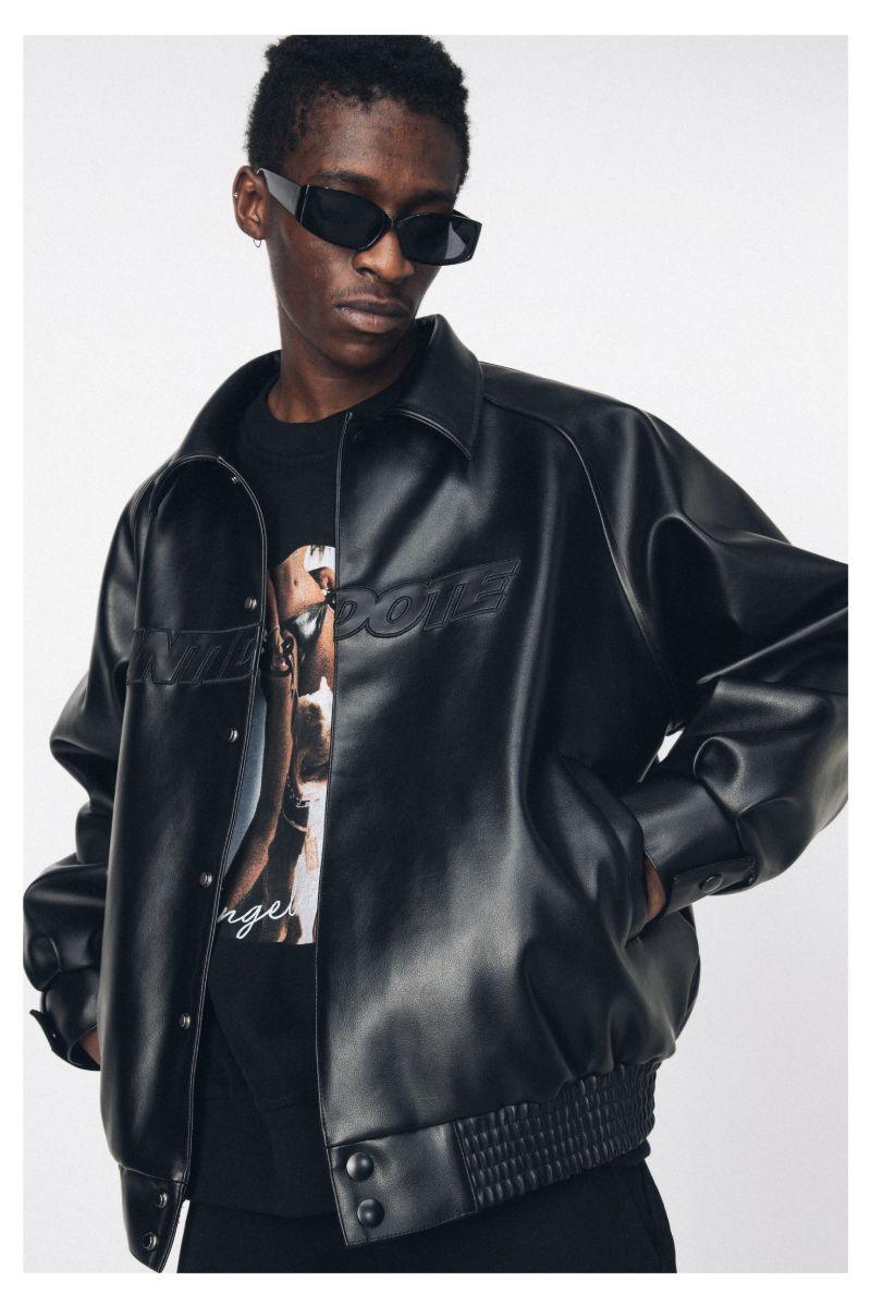 Antidote WTF Logo PU Leather Jacket