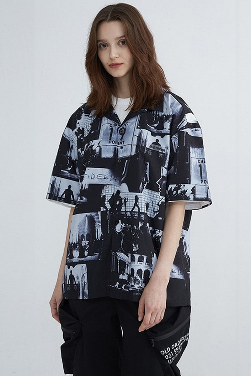 Old Order Movie Print Cuban Shirt