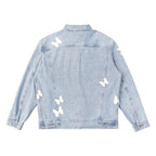 Old Order Embroidered Butterflies Washed Jeans Jacket