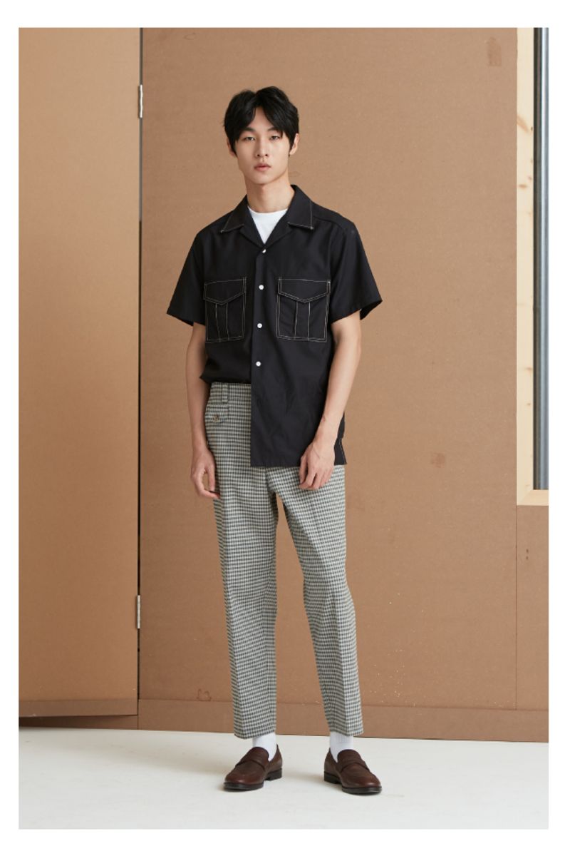 Mix7 Houndstooth Plaid Trousers - UK Only
