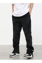 CZ Suede Buttons Straight Trousers
