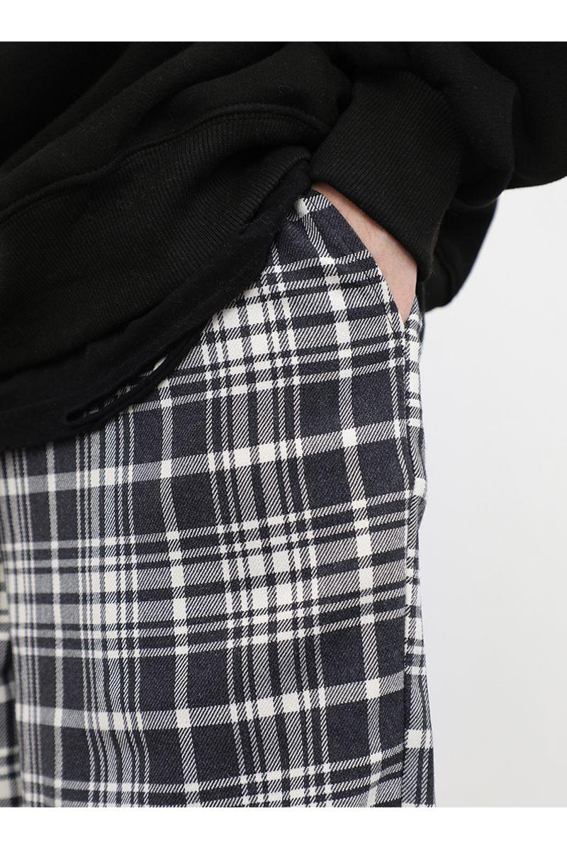 CZ Plaid Loose Straight Trousers
