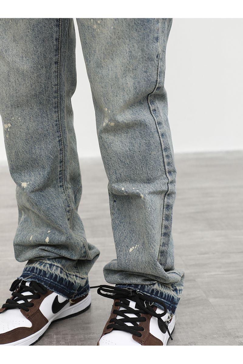 CZ Washed Straight Flared Jeans