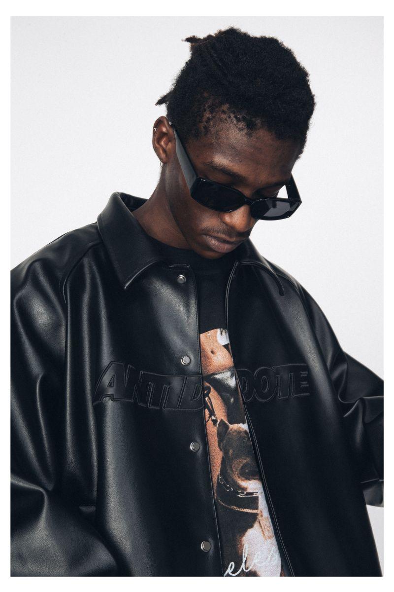 Antidote WTF Logo PU Leather Jacket