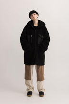 Empty Reference Black Sherpa Hooded Coat