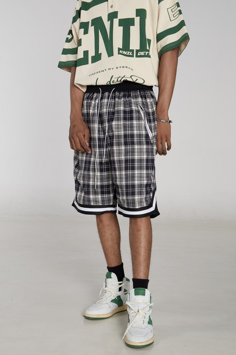 STEEPC Checkered Drawstrings Shorts