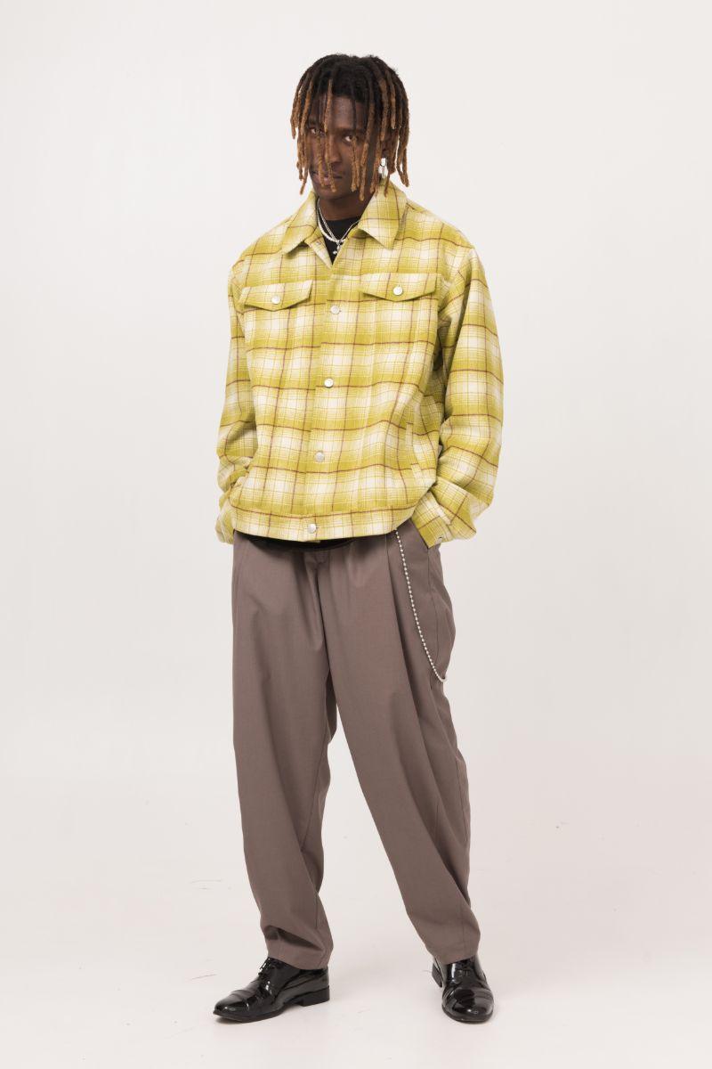 Empty Reference Plaid Green Cashmere L/S Shirt