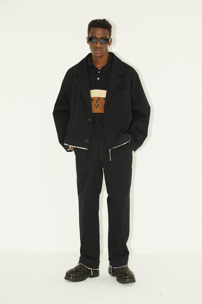 Empty Reference Washed Ripped Suit Jacket