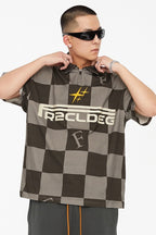 F2CE Checkered Embroidered Logo Polo Shirt