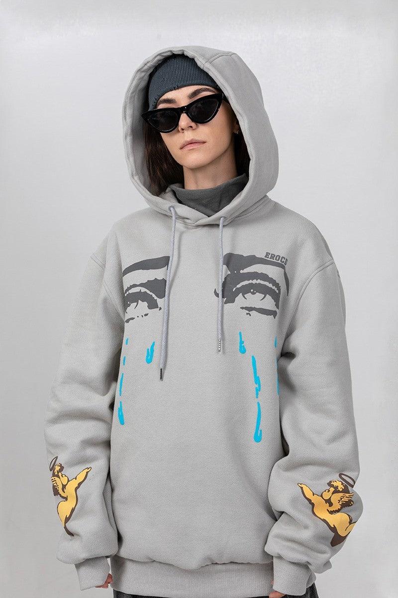 Error Code Tearing Angel Foam Print Hoodie