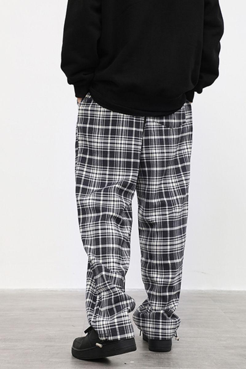 CZ Plaid Loose Straight Trousers