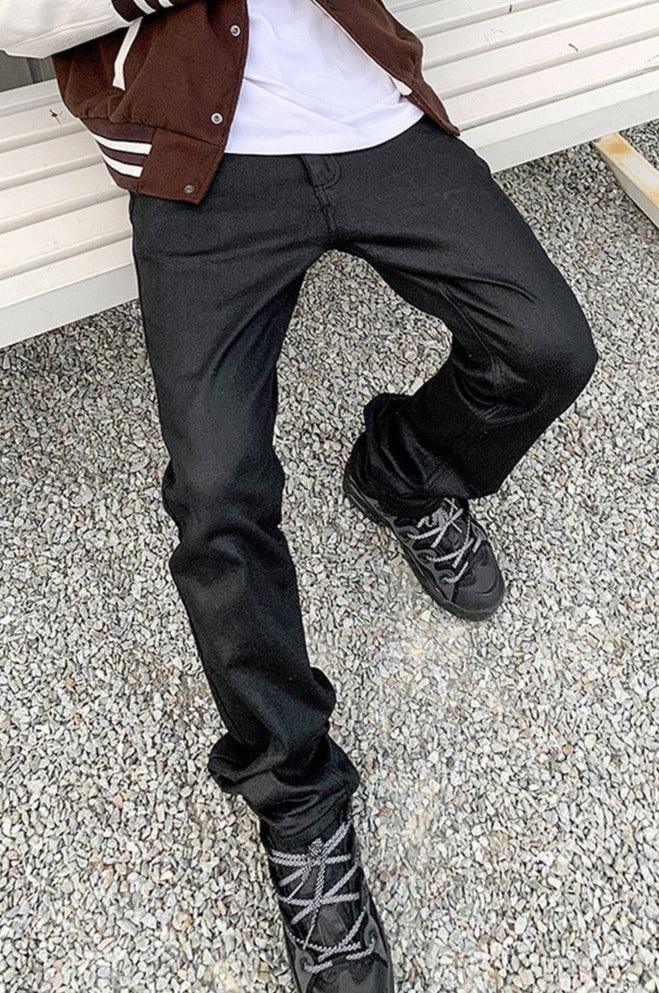 CZ Black Straight Jeans