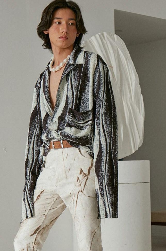 Mix7 Abstract Loose Cuban Shirt