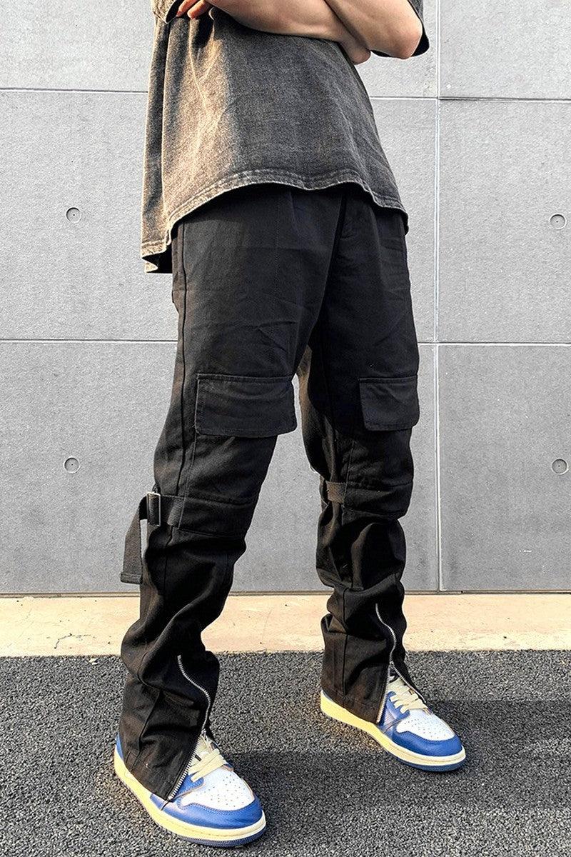 CZ Zipper Multi-Pocket Straight Trousers