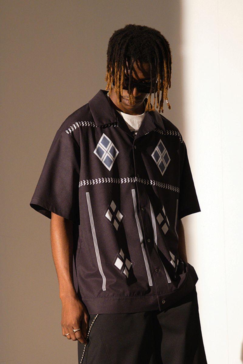Empty Reference Black Diamond Cuban Shirt