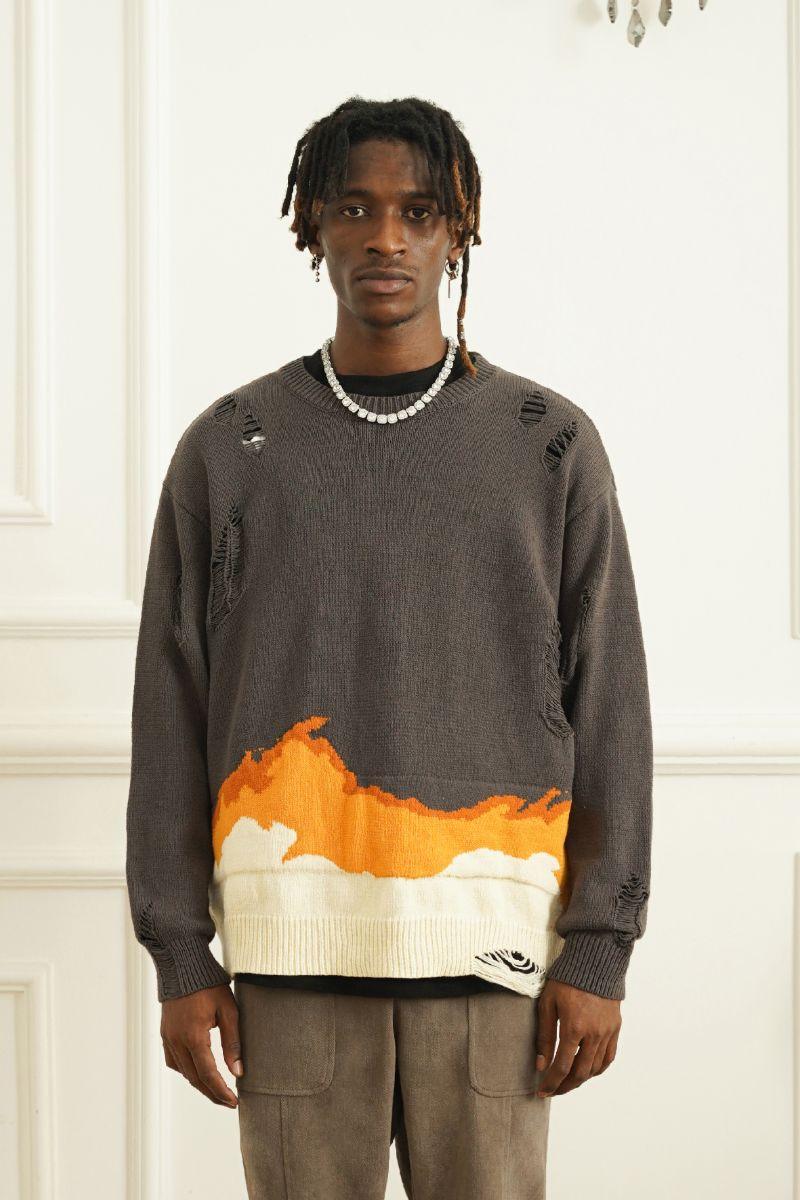 Empty Reference Flame Ripped Sweater