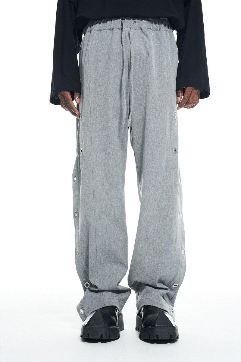 BNP Metal Rings Breasted Straight Pants - UK Only