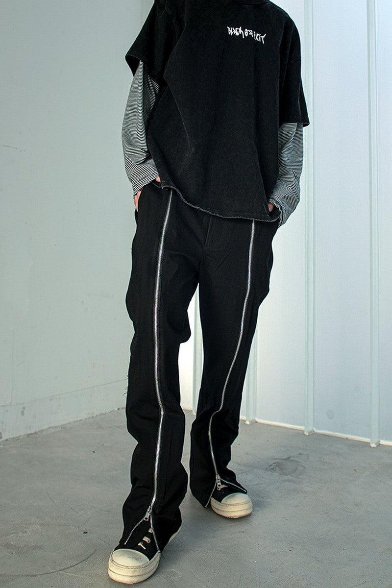 CZ Zipper Straight Flared Trousers