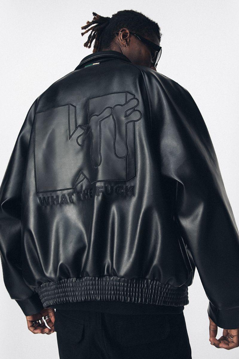 Antidote WTF Logo PU Leather Jacket
